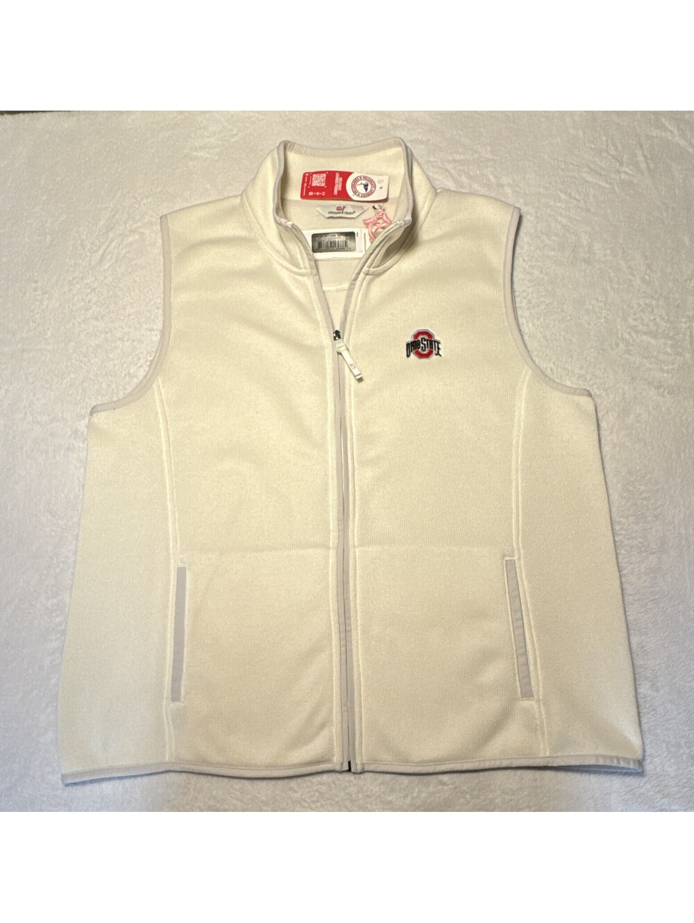 Vineyard Vines Ohio State OffWhite polyester VestXL Collegiate Licensed NEW TAGS
